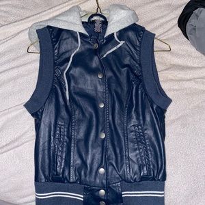 Leather vest jacket